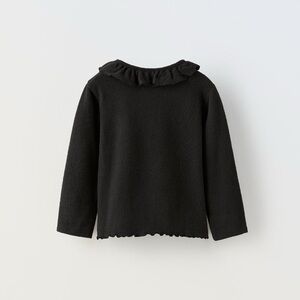 ZARA Kids Black Ruffle Warm Top 5-6 Years Old